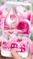 Pink Rose eau clavier Theme Pink Rose Water Affiche