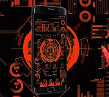 Technology Neon red poster