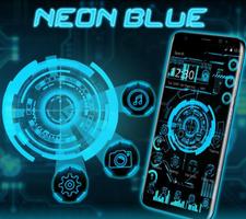 Neon Blue Tech Launcher Affiche