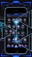 Blue Tech Neon Theme اسکرین شاٹ 1