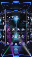 Blue Tech Neon Theme syot layar 2