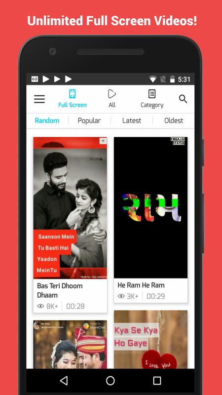 Full Screen Video Status & Share Chat for Android - APK ...