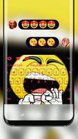 Yellow Funny Emoji Keyboard poster