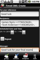 timedSMS - SMS Scheduler capture d'écran 1