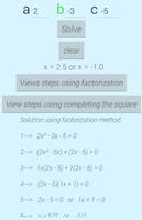 Solve Quadratic Equation with Steps capture d'écran 1