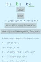 Solve Quadratic Equation with Steps capture d'écran 2