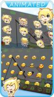 Live Kawaii Neko Keyboard - Lazy Fishing Cat imagem de tela 2