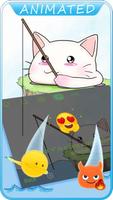 Live Kawaii Neko Keyboard - Lazy Fishing Cat imagem de tela 3