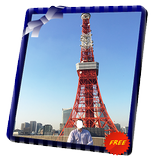 Tokyo tour selfie photo frames icon