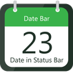 Data na barra de status