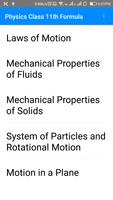 class 11th physics formulas Affiche