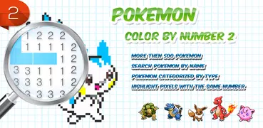 Color by Number Pokemon Pixel Art 2