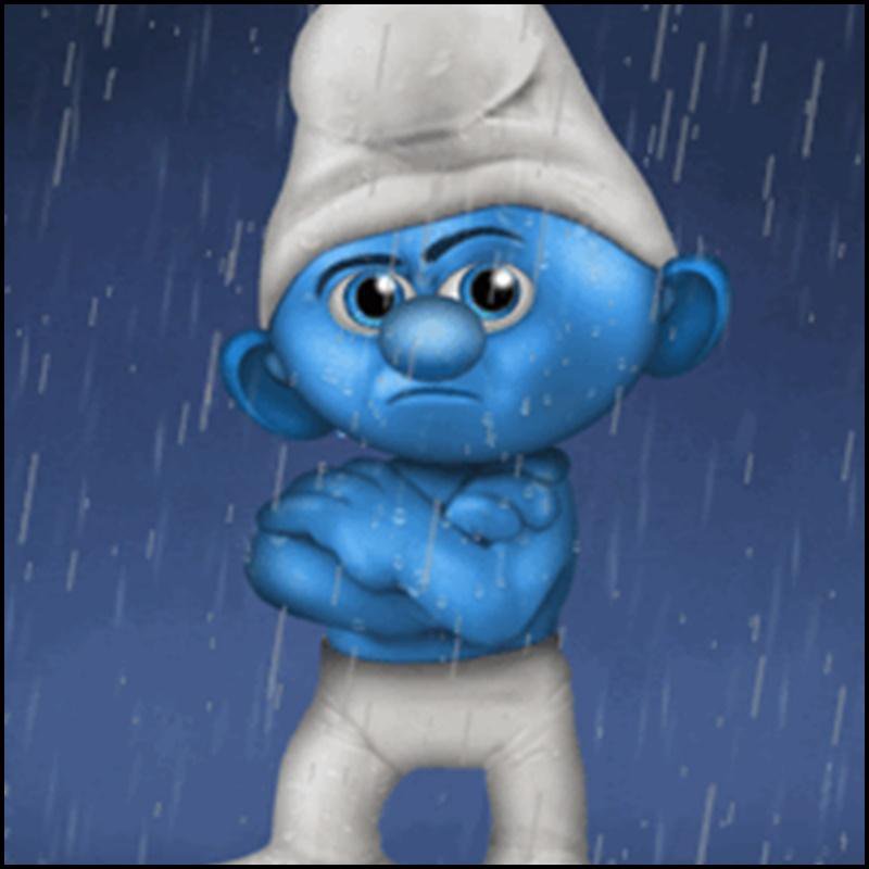 Картинка злой смурфик