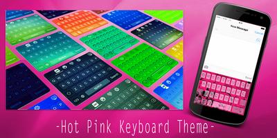 Hot Pink Keyboard Theme Affiche