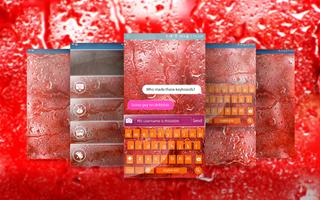 Red raindrops kika keyboard पोस्टर