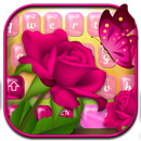 Color Rose Butterfly Keyboard Theme APK
