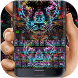 Renkli Neon Leopard Klavye simgesi