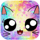 Galaxy Kitty Big Eyes Keyboard Theme APK