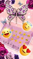 Purple Crystal Butterfly Keyboard Theme screenshot 2