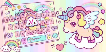 Cute Rainbow Unicorn Keyboard