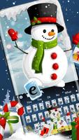 Cute Christmas Snowman Keyboard Affiche