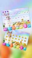 Cute Bunny Rainbow Keyboard poster