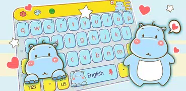 Cute teclado hipopótamo