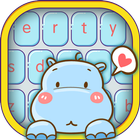 Cute hippo keyboard آئیکن