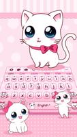 Cute Kawaii Cat Theme Keyboard Affiche