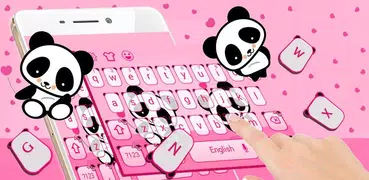 cute panda keyboard love