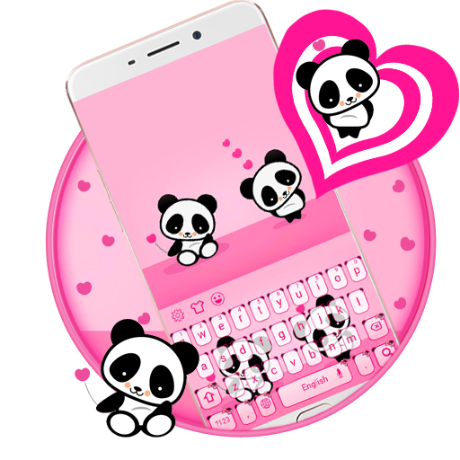 cute panda keyboard love