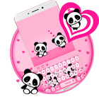 cute panda keyboard love icon