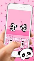 Cute panda keyboard love Affiche