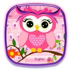 Cute Pink Owl ícone