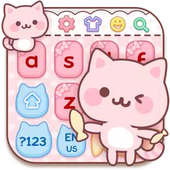 Скачать Cute Pink Kitty Keyboard APK