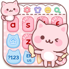 Cute Pink Kitty Keyboard ícone