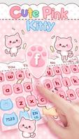 Cute Pink Kitty Keyboard captura de pantalla 1