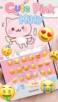 Cute Pink Kitty Keyboard imagem de tela 2