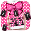 white dots pink bow keyboard