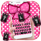 white dots pink bow keyboard simgesi