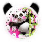 Icona Adorable Pink Glitter Panda Keyboard Theme