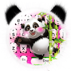 Adorable Pink Glitter Panda Keyboard Theme иконка