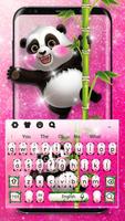 1 Schermata Adorable Pink Glitter Panda Keyboard Theme