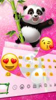 Adorable Pink Glitter Panda Keyboard Theme 스크린샷 2