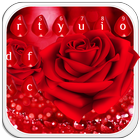Beau clavier rose rouge icône