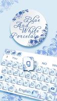 Blue and White Porcelain Keyboard Affiche