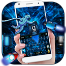 blue rocket keyboard light space APK