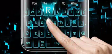 Neon Blue Keyboard