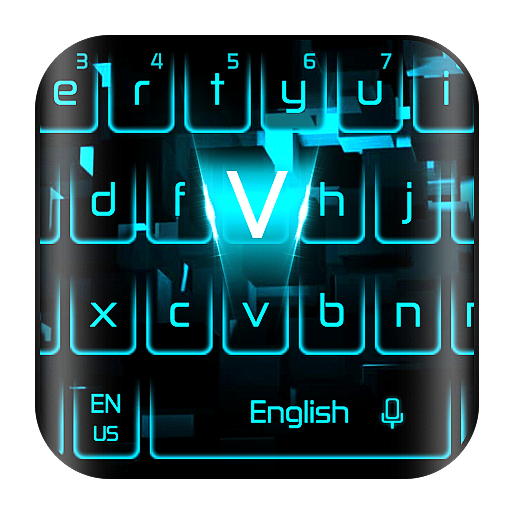 Neon Blue Keyboard
