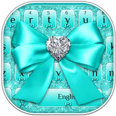 download Blue Glitter Bow Keyboard APK